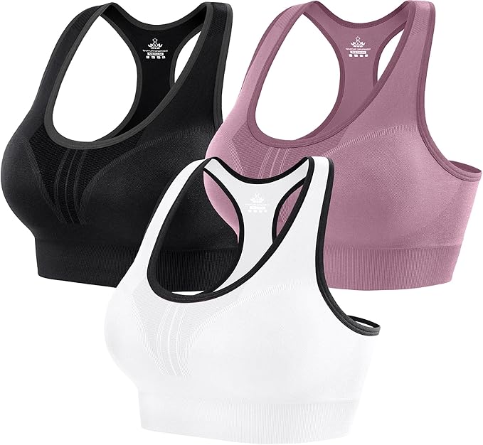 Heathyoga High Impact Sports Bras for Women High Support Padded Sports Bra Pack Racerback Bras for Women Workout Bra Sets