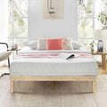 Mellow Naturalista Classic 12 Inch Solid Wood Platform Bed with Wooden Slats, Full, White Wash