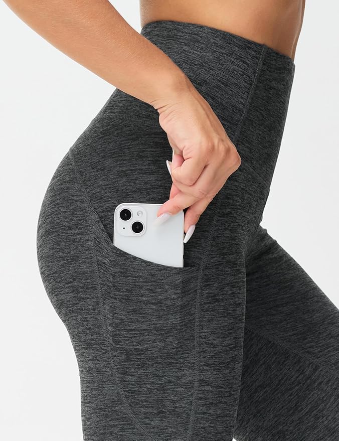 THE GYM PEOPLE Thick High Waist Yoga Pants with Pockets, Tummy Control Workout Running Yoga Leggings for Women