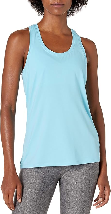 Amazon Essentials Women's Active Quick Dry Tech Stretch Racerback Scoop Neck Tank Top, Multipacks