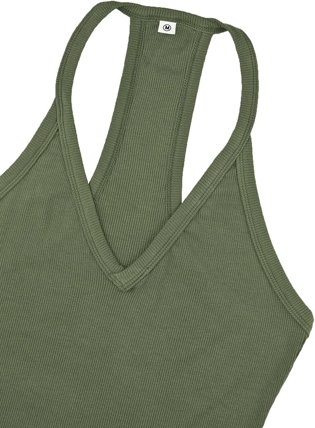 iGENJUN Workout Tops for Women Racerback Basic Tank Summer 2026 Camisole V Neck Slim Fit Ribbed Sleeveless