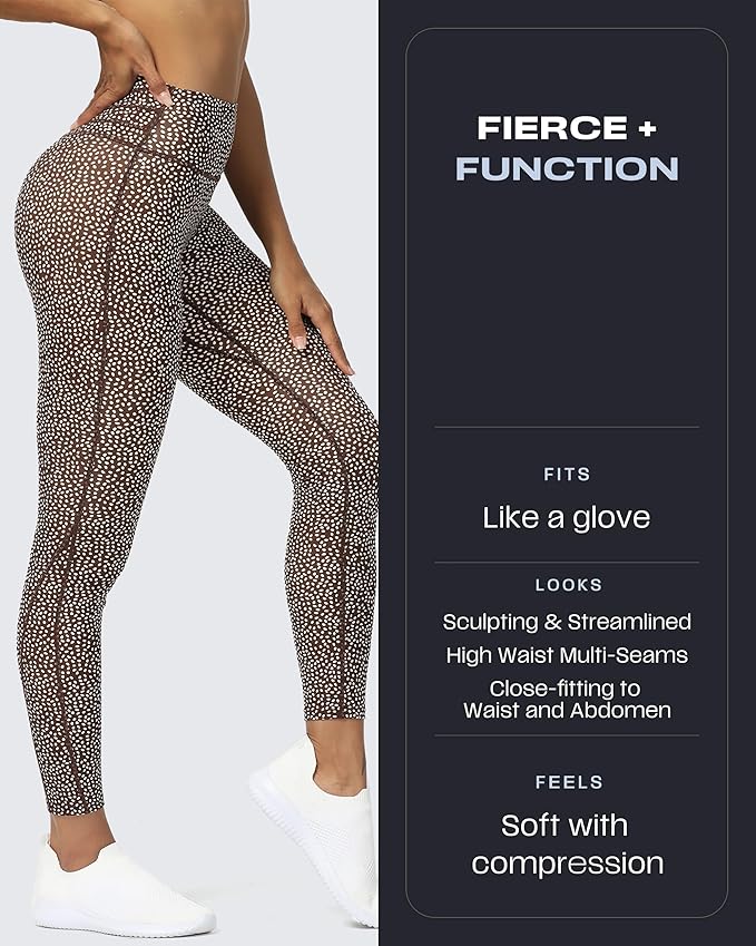 Aoxjox High Waisted Workout Leggings for Women Trinity Yoga Pants 26.5"