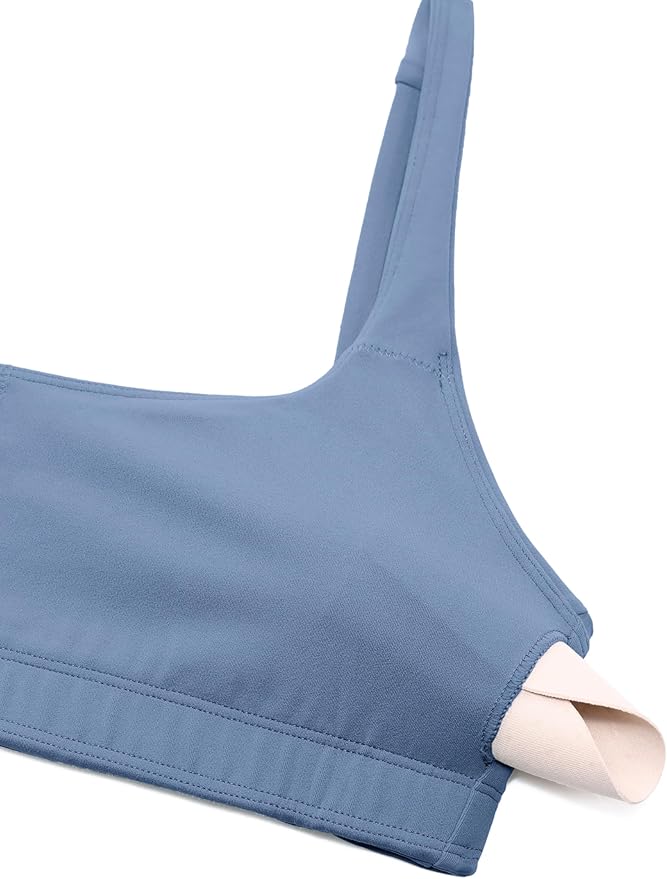 CRZ YOGA Butterluxe Square Neck Spaghetti Strap Sports Bras for Women - Low Coverage Yoga Wireless Padded Cami Crop Top