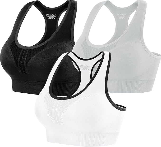 Heathyoga High Impact Sports Bras for Women High Support Padded Sports Bra Pack Racerback Bras for Women Workout Bra Sets