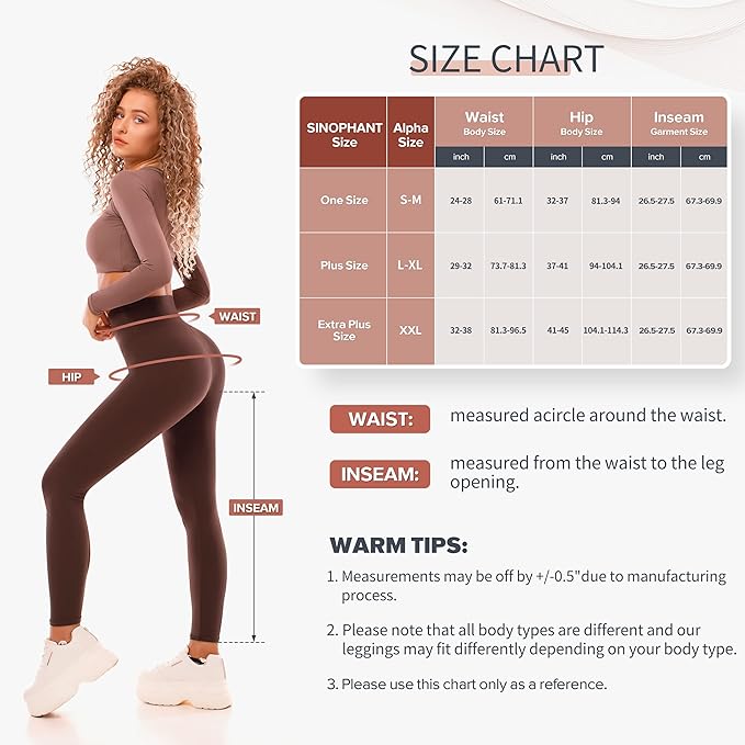 SINOPHANT High Waisted Leggings for Women - 2 Packs Buttery Soft Yoga Pants for Workout Athletic