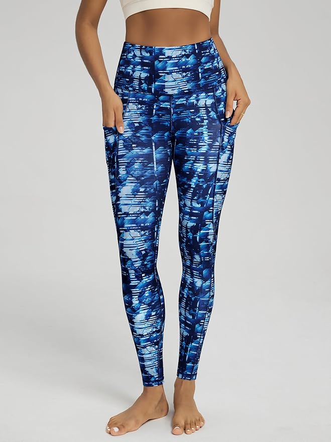 ODODOS Women's High Waisted Yoga Leggings with Pockets, Tummy Control Non See Through Workout Athletic Running Yoga Pants