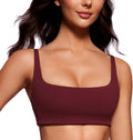 CRZ YOGA Butterluxe Square Neck Spaghetti Strap Sports Bras for Women - Low Coverage Yoga Wireless Padded Cami Crop Top