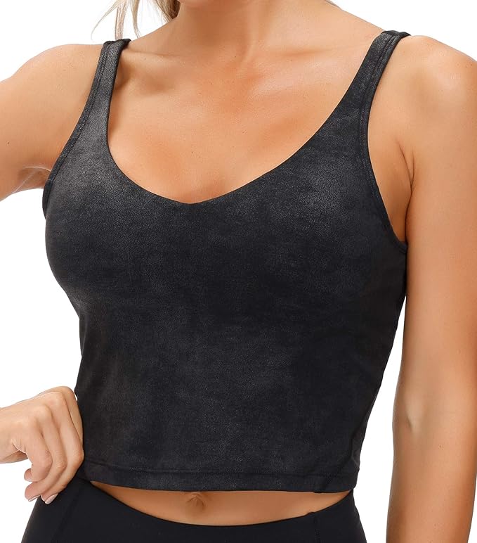 THE GYM PEOPLE Womens' Sports Bra Longline Wirefree Padded with Medium Support