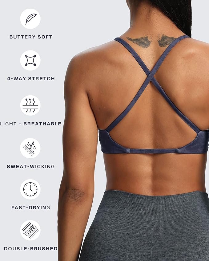 Aoxjox Women's Workout Sports Bras Fitness Metamorph Sienna Twist Bra Yoga Crop Tank