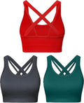Sports Bras for Women HIigh Support, Criss-Cross Back Padded Strappy High Impact Sports Bras for Women Large Bust