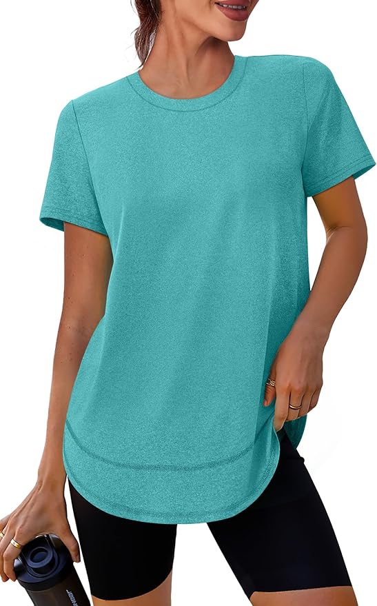 XIEERDUO Womens Workout Tops Short Sleeve Shirts Quick Dry Outfits for Hiking Running S-3XL