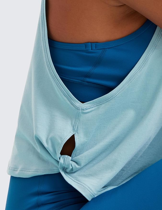 CRZ YOGA Pima Cotton Large Armhole Tank Tops for Women - Workout Sport Athletic Yoga Running Gym Loose Crop Sleeveless Shirts