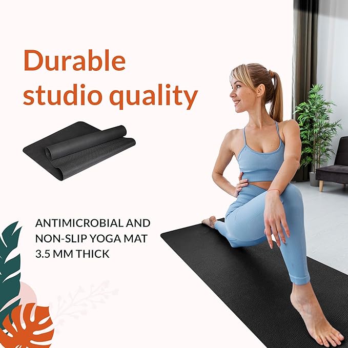 Gurus Natural Rubber Yoga Mat, Eco Friendly Earth Yoga Mat, Non Slip Yoga Rubber Mat, 72x25 Inches 5 mm Thickness
