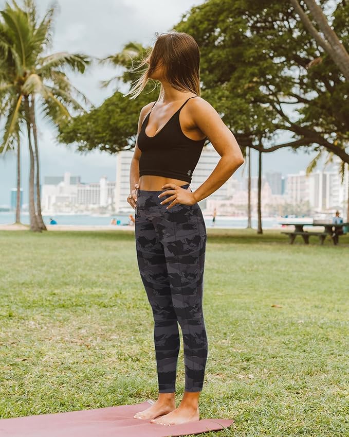 NexiEpoch 4 Pack Leggings for Women - High Waisted Tummy Control Soft Black Capri Yoga Pants with Pockets for Workout