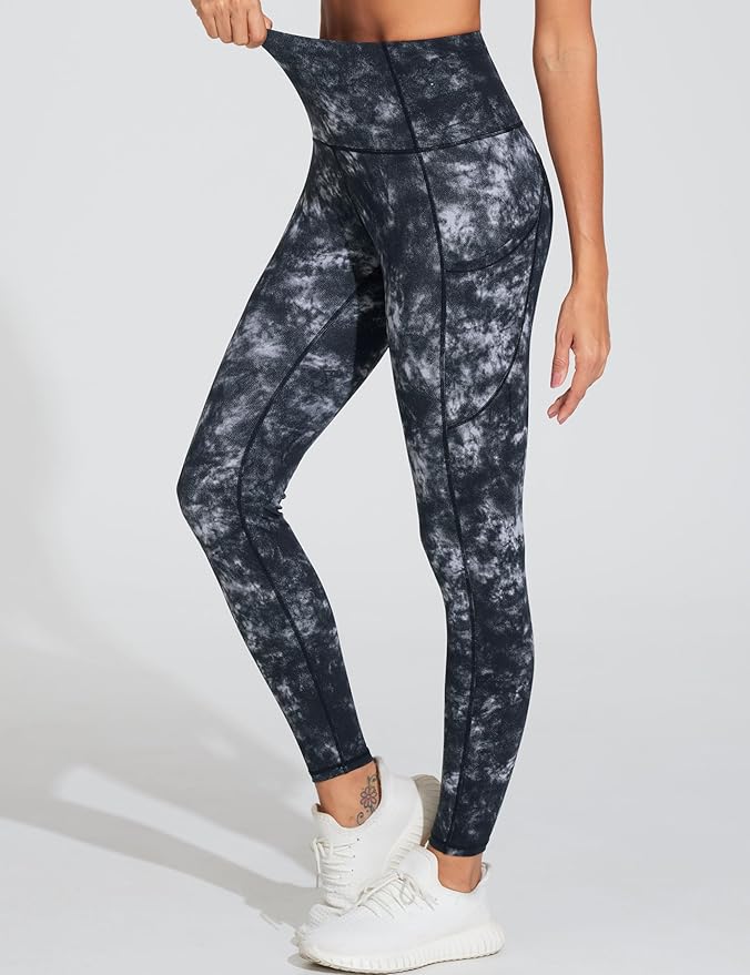 THE GYM PEOPLE Thick High Waist Yoga Pants with Pockets, Tummy Control Workout Running Yoga Leggings for Women