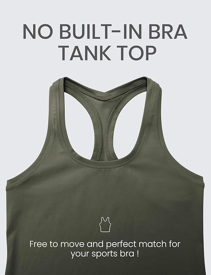 CRZ YOGA Butterluxe Racerback Tank Tops for Women - Yoga Workout Casual Gym Athletic Camisole Tight Sleeveless Shirts