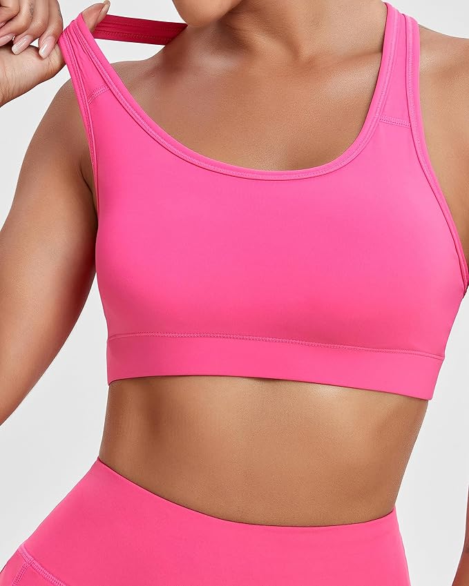 Oalka Women's Racerback Sports Fitness Support Workout Running Bras