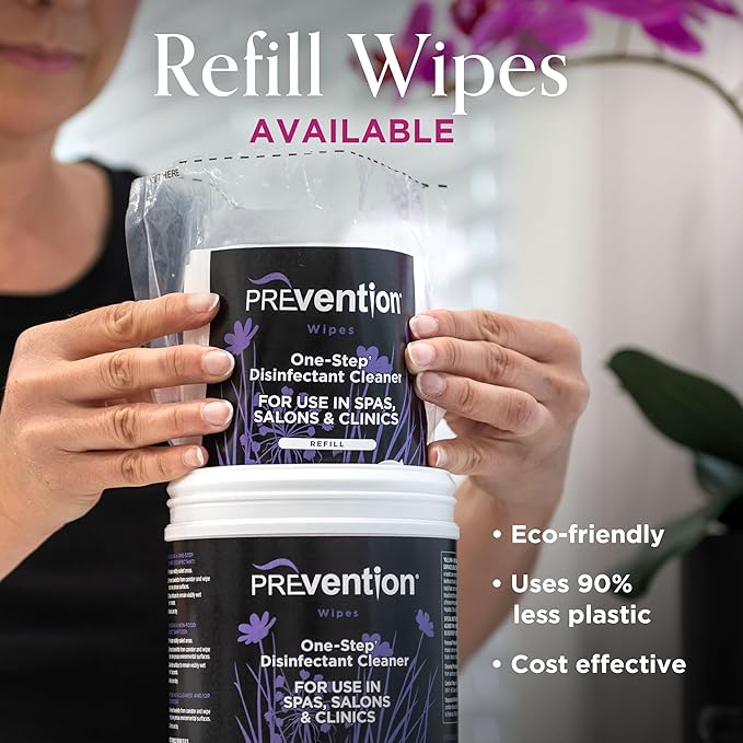 Prevention All Purpose Disinfectant Wipes – Canister of Cleaning Wipes for Salons, Spas, Wellness Centers and Yoga Studios – Hospital Grade Surface Sanitizing – 160 Count (4 Pack)
