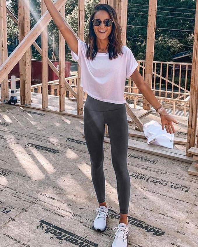 High Waisted Leggings for Women - Soft Athletic Tummy Control Yoga Pants for Cycling Dance Tights