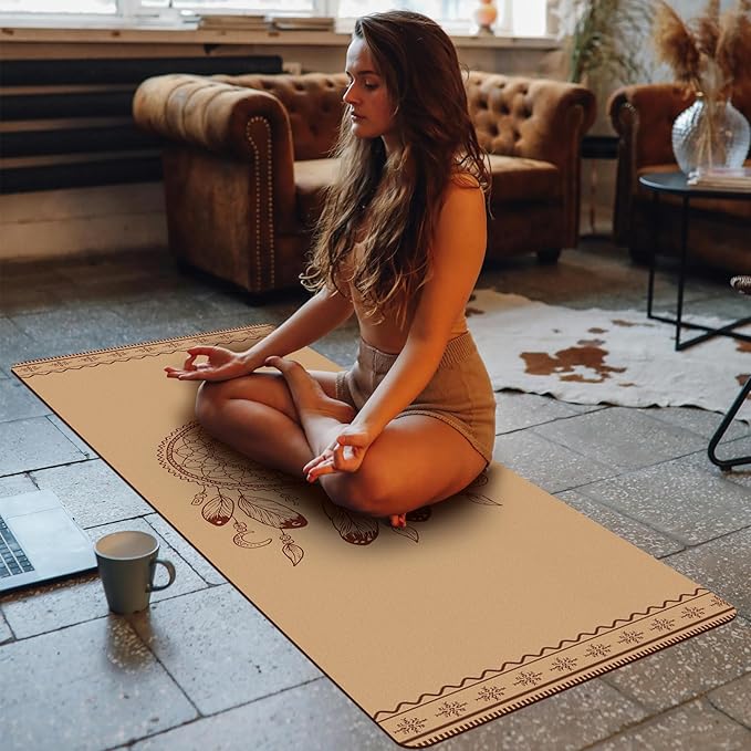 Premium Cork Yoga Mat Non Slip Thick Cork Exercise & Fitness Mat for Yoga, Pilates, & Home Workouts(72" x 24" x 5mm Thick)