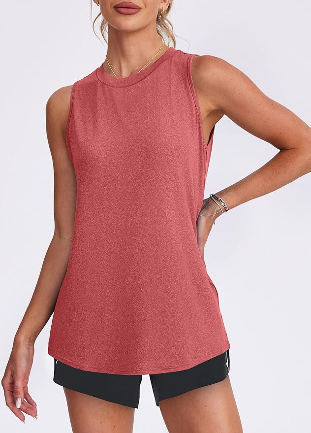 Womens Workout Tank Tops Lightweight Sleeveless Shirts for Women Loose Fit Tops for Athletic Running Tennis Yoga