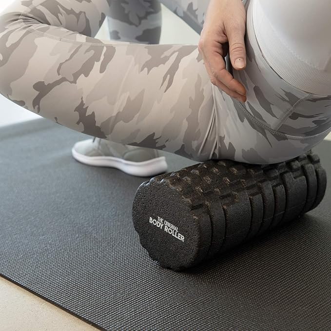 The Original Body Roller - High Density Foam Roller Massager for Deep Tissue Massage of The Back and Leg Muscles - Self Myofascial Release of Painful Trigger Point Muscle Adhesions - 13" Black