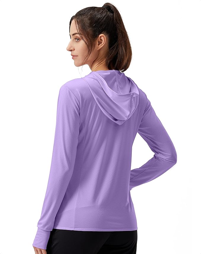 Soothfeel Women's UPF 50+ Sun Protection Hoodie Jacket Lightweight Long Sleeve Sun Shirt for Women with Pocket Hiking Outdoor