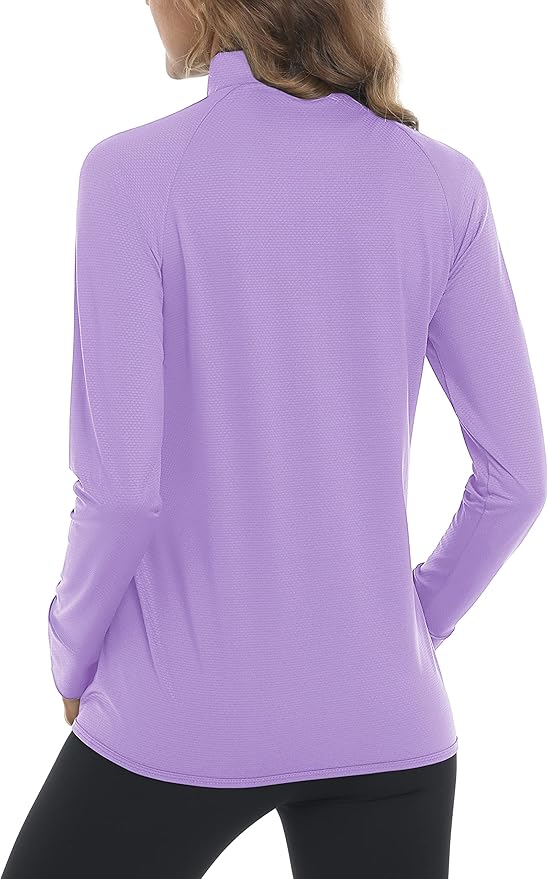 MAGCOMSEN Women's UPF 50+ Lightweight Athletic Jacket Sun Protection Full Zip Long Sleeve Shirts Hiking Outdoor Pockets