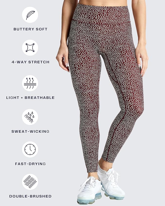 Aoxjox High Waisted Workout Leggings for Women Trinity Yoga Pants 26.5"