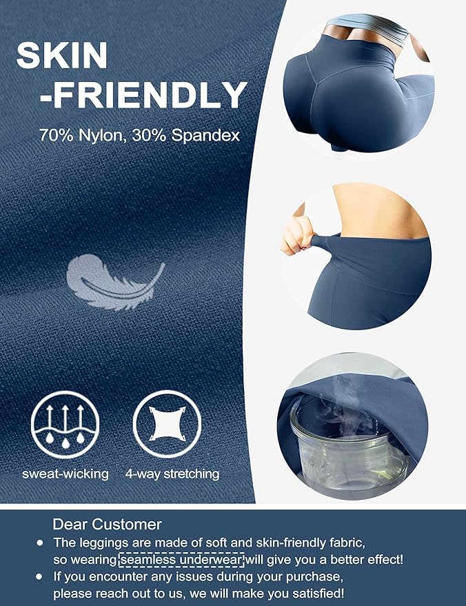 Olmlmt No Front Seam Workout Leggings for Women Tummy Control Butt Lifting Leggings Buttery Soft Gym Yoga Pants
