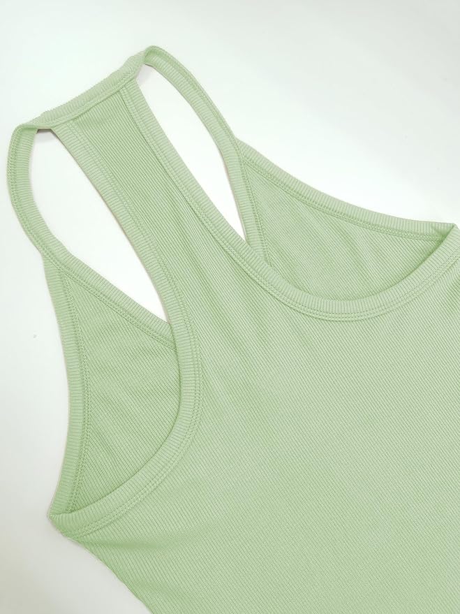 iGENJUN Workout Tops for Women Racerback Basic Tank Summer 2026 Camisole V Neck Slim Fit Ribbed Sleeveless