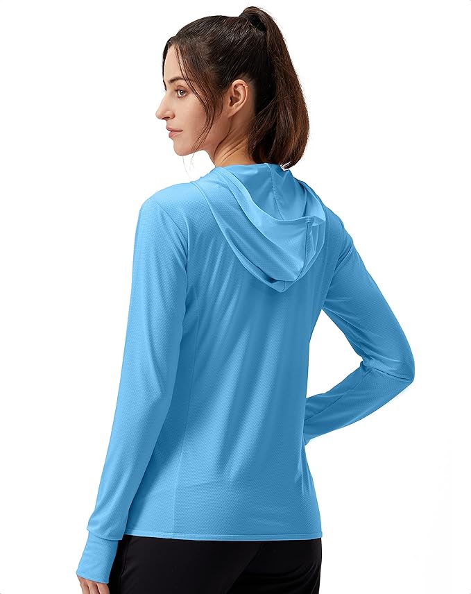 Soothfeel Women's UPF 50+ Sun Protection Hoodie Jacket Lightweight Long Sleeve Sun Shirt for Women with Pocket Hiking Outdoor