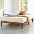 Mellow Naturalista Classic 12 Inch Solid Wood Platform Bed with Wooden Slats, Cal King, Cherry