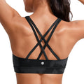 CRZ YOGA Naked Feeling Strappy Padded Sports Bras for Women - Fitness Workout Top Criss Cross Back Yoga Cami