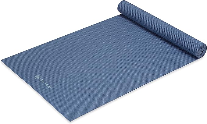 Gaiam Yoga Mat - Premium 5mm Solid Thick Non Slip Exercise & Fitness Mat for All Types of Yoga, Pilates & Floor Workouts (68" x 24" x 5mm)