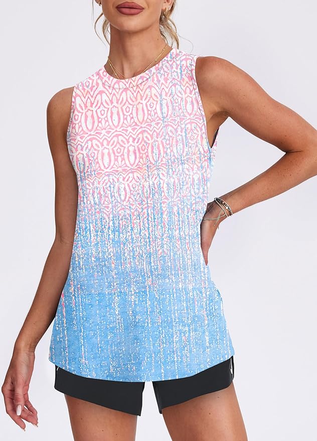 Womens Workout Tank Tops Lightweight Sleeveless Shirts for Women Loose Fit Tops for Athletic Running Tennis Yoga