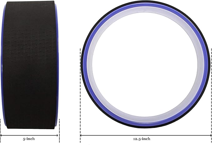 Fitvids Yoga Wheel for Stretching - Comfortable Support for Poses and Backbends, Multiple Colors
