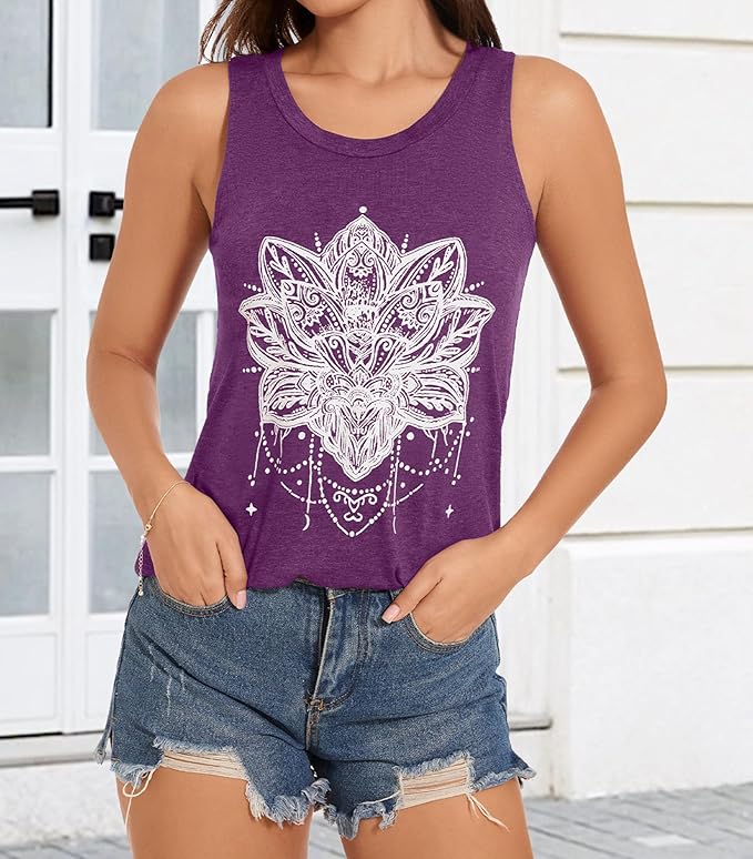 JILUVIN Tank Tops for Women Racerback Summer Sleeveless Casual Graphic Basic Top Shirts 2026