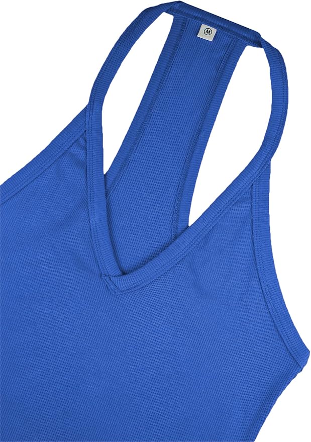 iGENJUN Workout Tops for Women Racerback Basic Tank Summer 2026 Camisole V Neck Slim Fit Ribbed Sleeveless