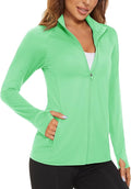 MAGCOMSEN Women's UPF 50+ Lightweight Athletic Jacket Sun Protection Full Zip Long Sleeve Shirts Hiking Outdoor Pockets