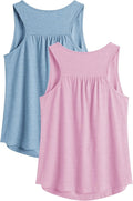 PINSPARK Workout Tops for Women Racerback Tank Tops Sleeveless Athletic Running Shirts Lightweight Yoga Gym Tank,2 Pack S-3XL
