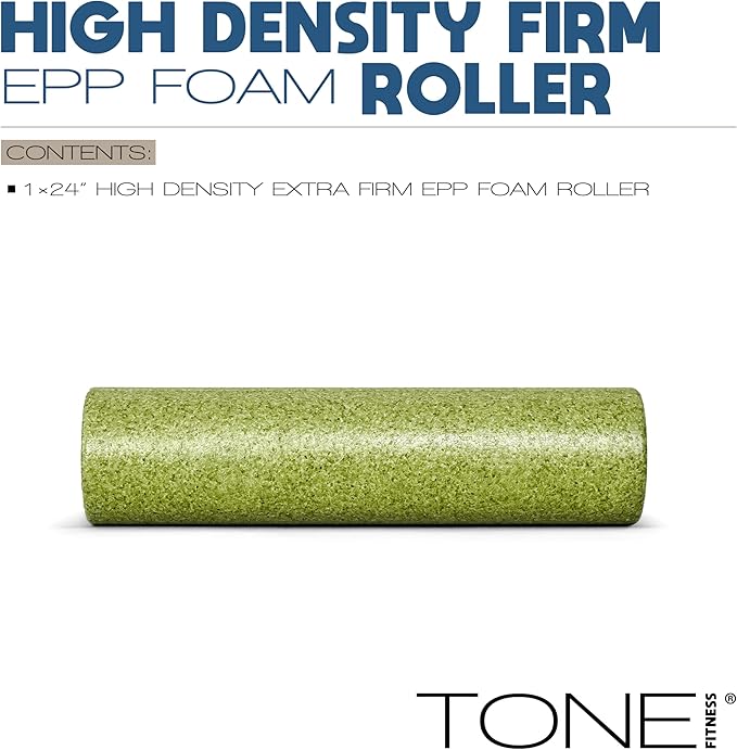 Tone Fitness High Density EPP Foam Exercise Foam Roller for Yoga, Pilates, Stretching, Massage, and Recovery | Multiple Sizes and Colors