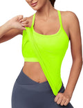 MathCat Workout Tank Tops for Women with Built in Bra, Sleeveless Gym Tops Seamless Racerback Athletic Yoga Shirts