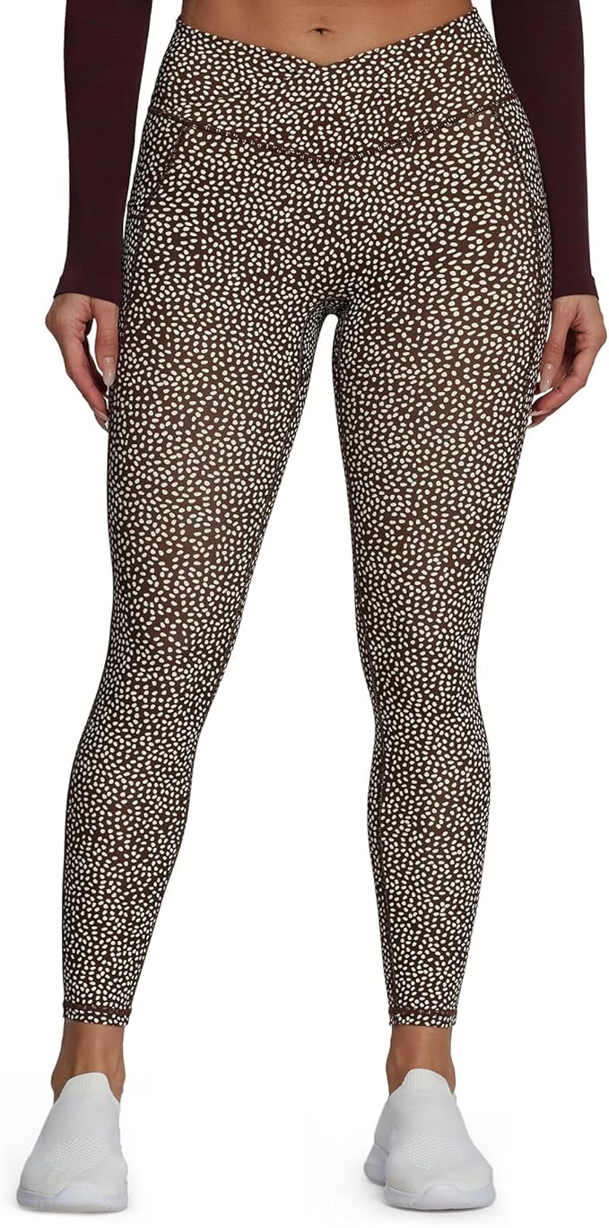 Aoxjox Women's Trinity High Waisted Yoga Pants with Pockets Cross-Waist Tummy Control Buttery Soft Workout Leggings 26"