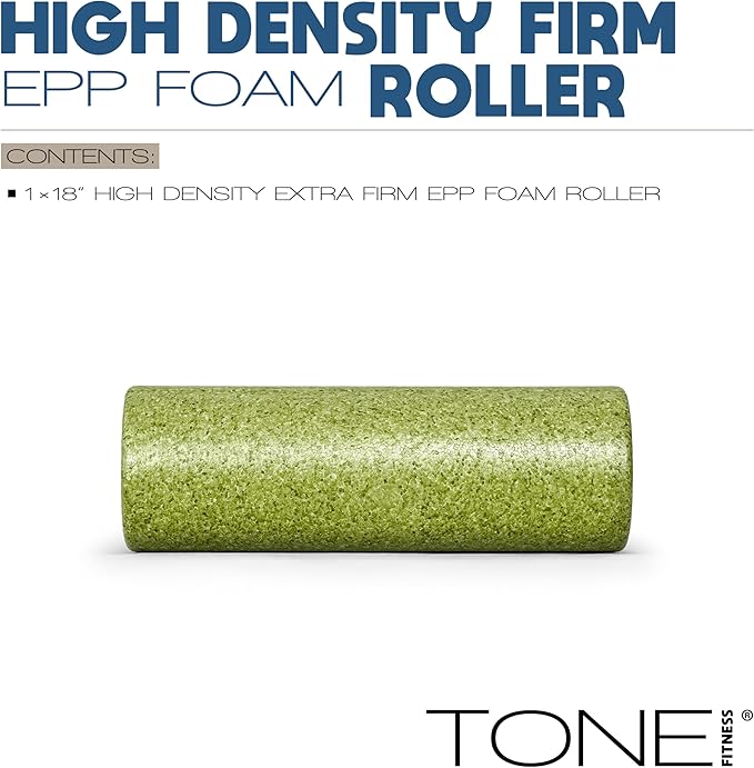 Tone Fitness High Density EPP Foam Exercise Foam Roller for Yoga, Pilates, Stretching, Massage, and Recovery | Multiple Sizes and Colors