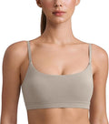 CRZ YOGA Butterluxe Adjustable Spaghetti Strap Sports Bras for Women - Scoop Neck Wireless Padded Yoga Workout Crop Top