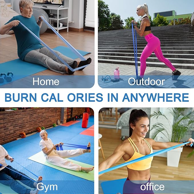 5 Pcs Professional Resistance Bands. Latex-Free, Pilates Band, Work Out Bands, Stretch Bands for Working Out Women or Men, Exercise Bands Set for Pilates, Physical Therapy, Yoga