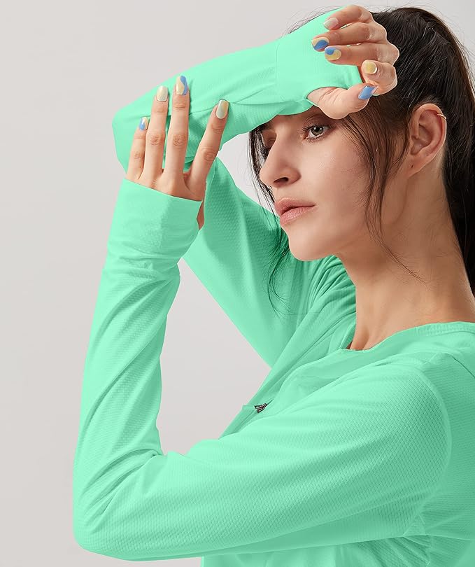 Soothfeel Women's UPF 50+ Sun Protection Hoodie Jacket Lightweight Long Sleeve Sun Shirt for Women with Pocket Hiking Outdoor
