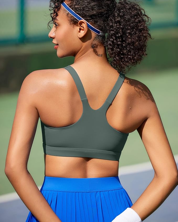 RUNNING GIRL Sports Bra for Women, Molded Cup High Impact Sports Bras for Women with Sewn in Pads
