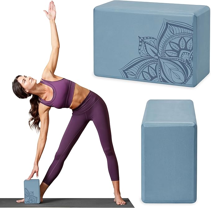 Gaiam Yoga Block - Supportive Latex-Free Eva Foam - Soft Non-Slip Surface with Beveled Edges for Yoga, Pilates, Meditation